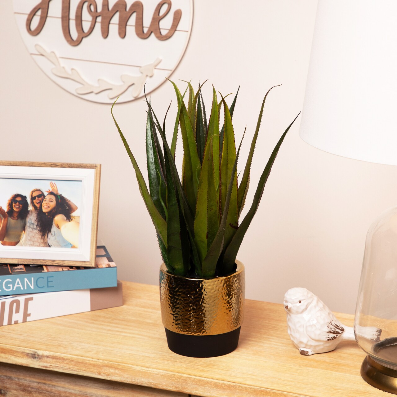 Northlight Artificial Agave Succulent Plant in a Textured Pot - 17"